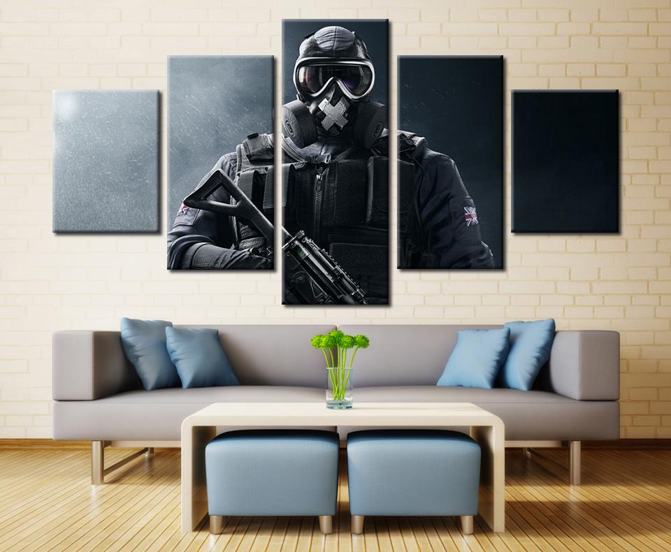 Tom Clancy’S Rainbow Six Siege - Gaming 5 Panel Canvas Art Wall Decor Tom Clancy’S Rainbow Six Siege - Gaming 5 Panel Canvas Art Wall Decor