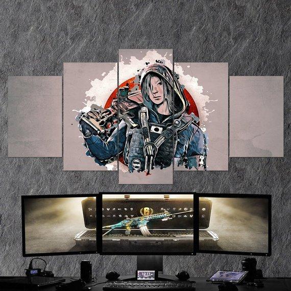 Tom Clancys Rainbow Six Siege Hibana - Movie 5 Panel Canvas Art Wall Decor Tom Clancys Rainbow Six Siege Hibana - Movie 5 Panel Canvas Art Wall Decor