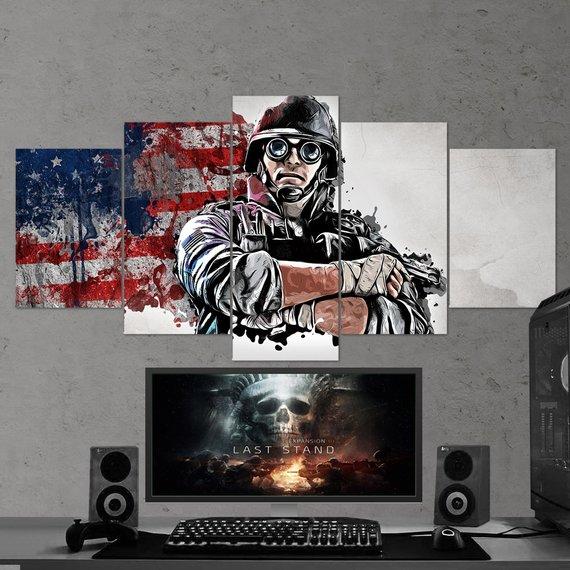 Tom Clancys Rainbow Six Siege Thermite 15 - Gaming 5 Panel Canvas Art Wall Decor Tom Clancys Rainbow Six Siege Thermite 15 - Gaming 5 Panel Canvas Art Wall Decor