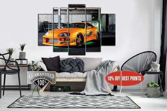 Toyota Supra Toyota Supra - Automative 5 Panel Canvas Art Wall Decor Toyota Supra Toyota Supra - Automative 5 Panel Canvas Art Wall Decor