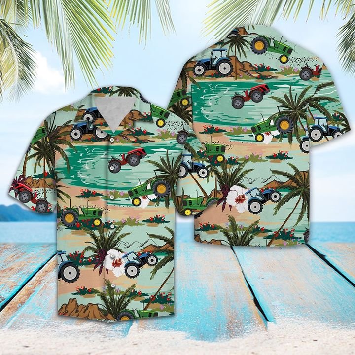 Tractor Lover Hawaiian Shirt Summer Button Up Tractor Lover Hawaiian Shirt Summer Button Up
