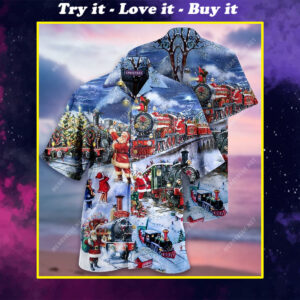 Train To Christmas Full Printing Hawaiian Shirt