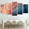 Tranquil Forest - Nature 5 Panel Canvas Art Wall Decor