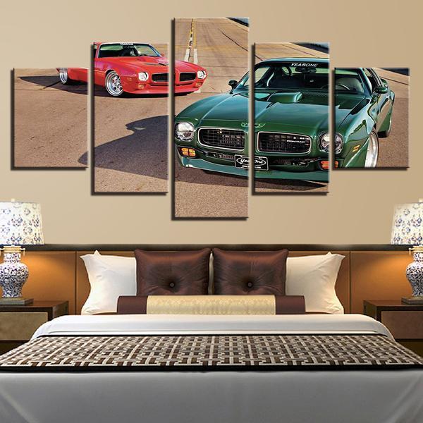 Trans Am 455 Sd Ho Green Buccaneer Red Scoop - Automative 5 Panel Canvas Art Wall Decor Trans Am 455 Sd Ho Green Buccaneer Red Scoop - Automative 5 Panel Canvas Art Wall Decor