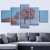 Tree And Snow - Nature 5 Panel Canvas Art Wall Decor