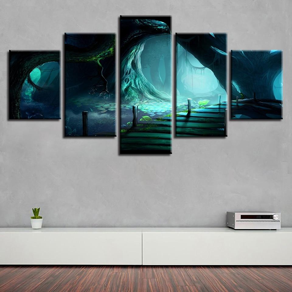 Tree - Nature 5 Panel Canvas Art Wall Decor Tree - Nature 5 Panel Canvas Art Wall Decor