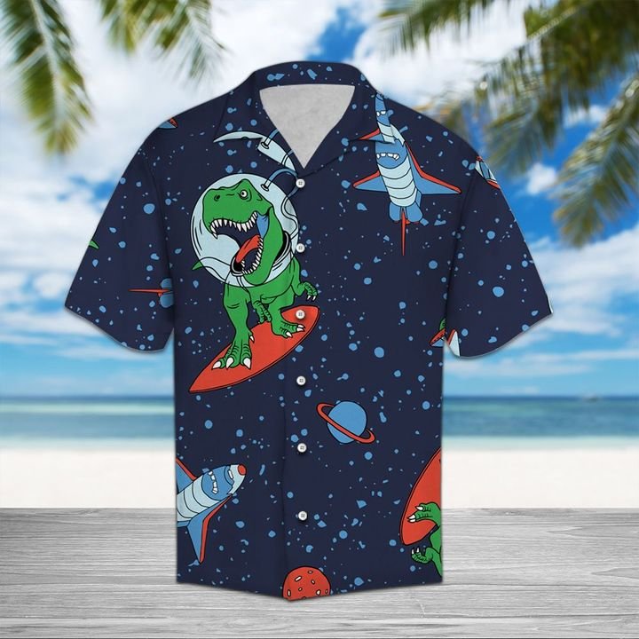 Trex Space Hawaiian Shirt Summer Button Up Trex Space Hawaiian Shirt Summer Button Up