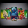 Trolls Character Cartoon Movie - Cartoon 5 Panel Canvas Art Wall Decor