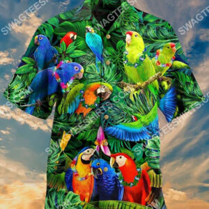 Tropical And Parrot All Over Printing Hawaiian Shirt