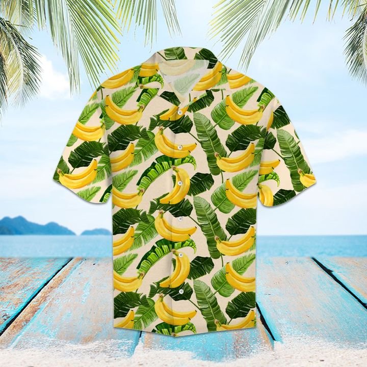 Tropical Banana Hawaiian Shirt Summer Button Up Tropical Banana Hawaiian Shirt Summer Button Up