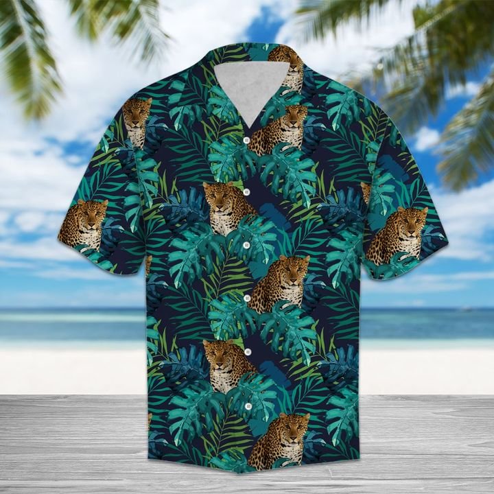 Tropical Cheetah Hawaiian Shirt Summer Button Up Tropical Cheetah Hawaiian Shirt Summer Button Up