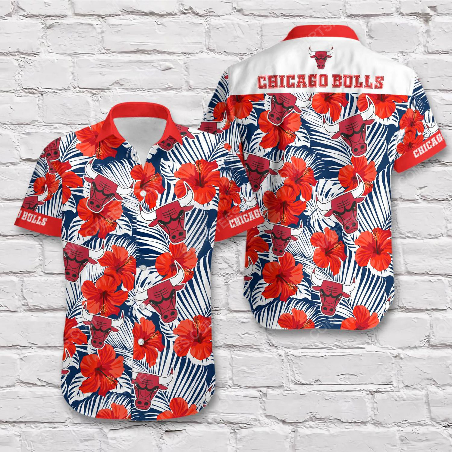 Tropical Chicago Bulls Short Sleeve Hawaiian Shirt Tropical Chicago Bulls Short Sleeve Hawaiian Shirt