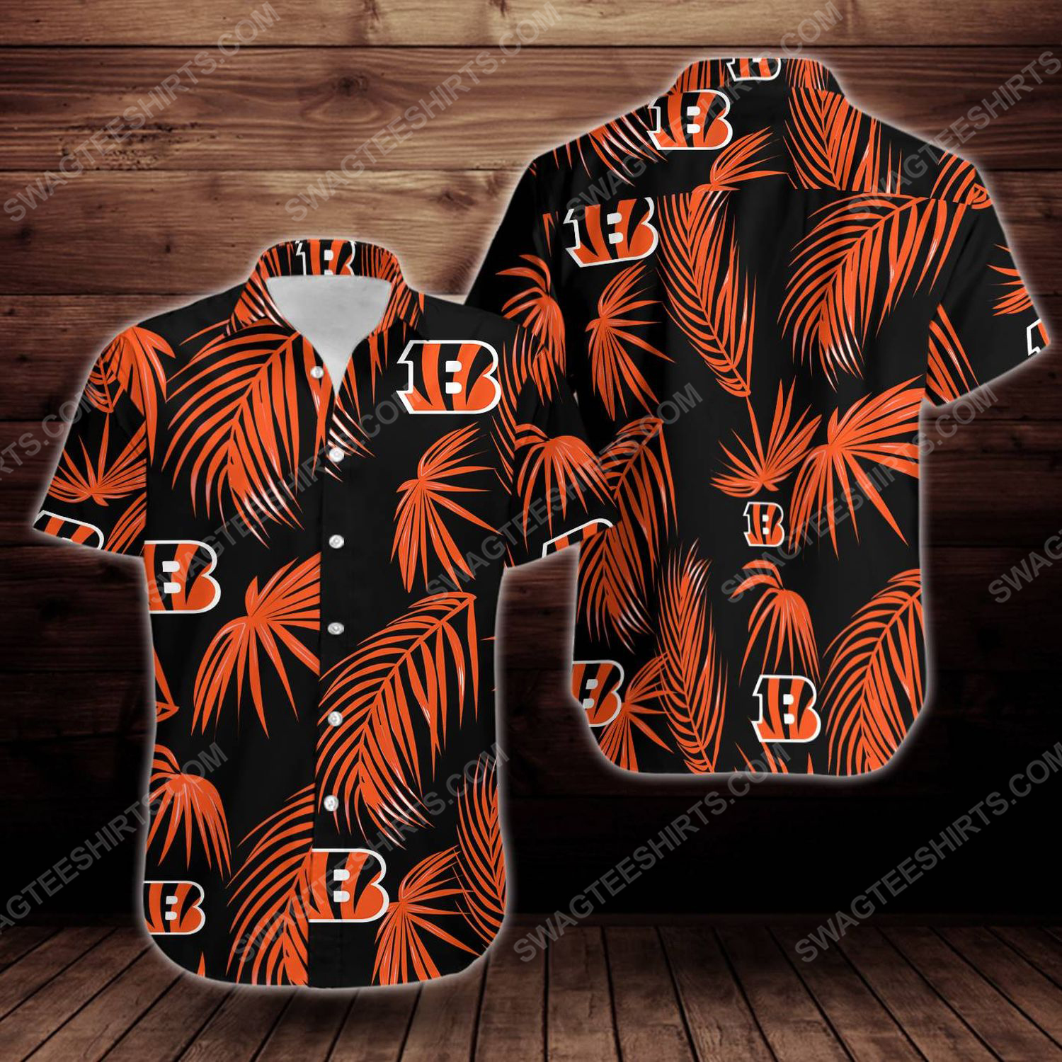 Tropical Cincinnati Bengals Short Sleeve Hawaiian Shirt Tropical Cincinnati Bengals Short Sleeve Hawaiian Shirt