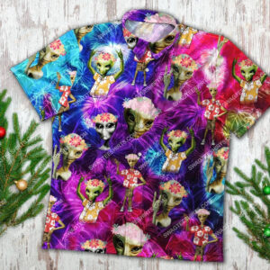 Tropical Colorful Alien All Over Printed Hawaiian Shirt