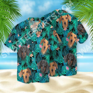 Tropical Dachshund Dog Lover All Over Printed Hawaiian Shirt
