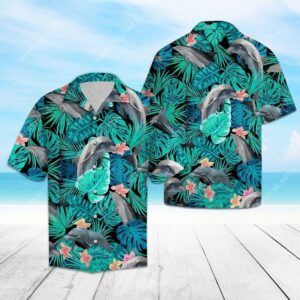 Tropical Dolphin All Over Printed Hawaiian Shirt