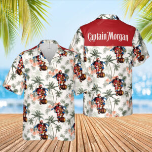 Tropical Flower Captain Morgan Full Printed Hawaiian Shirt