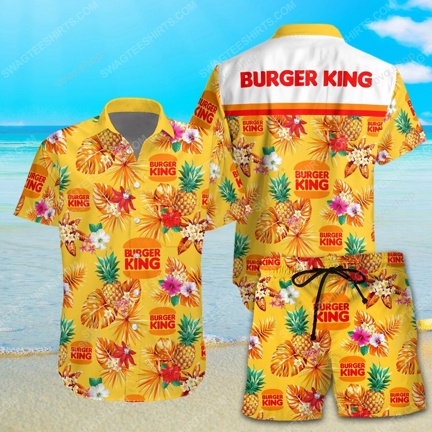Tropical Fruit Burger King All Over Print Hawaiian Shirt Tropical Fruit Burger King All Over Print Hawaiian Shirt