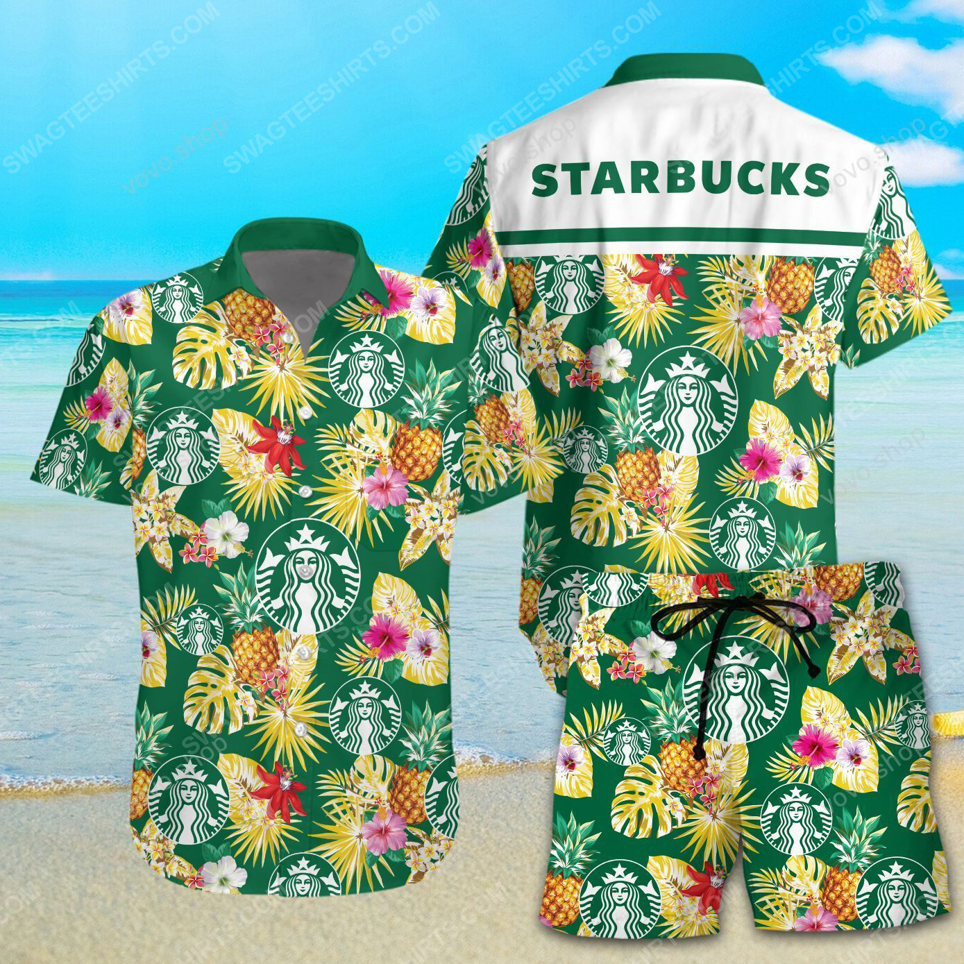Tropical Fruit Starbucks All Over Print Hawaiian Shirt Tropical Fruit Starbucks All Over Print Hawaiian Shirt