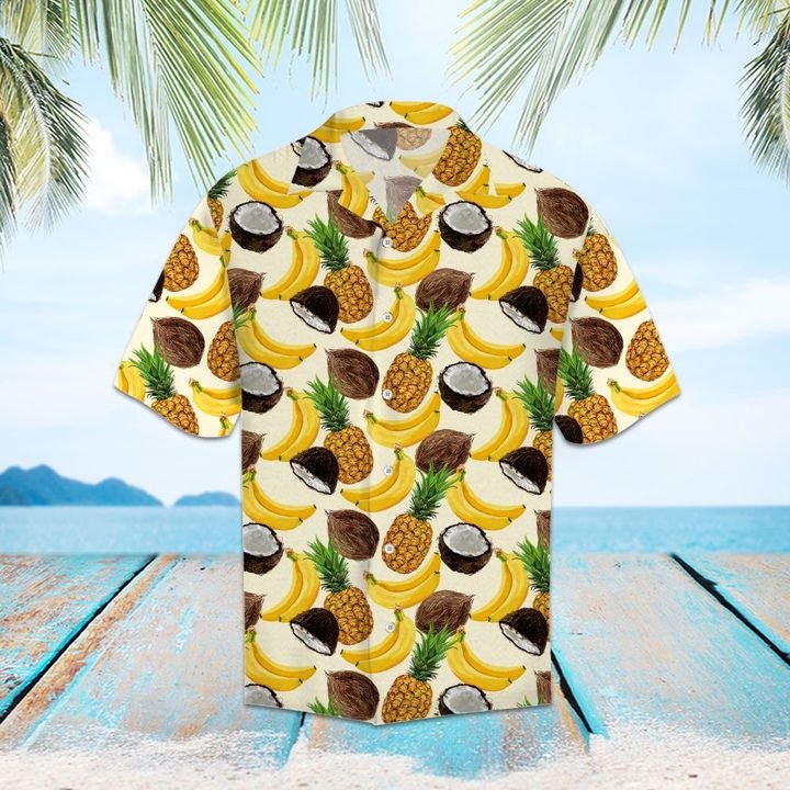 Tropical Fruits Hawaiian Shirt Summer Button Up Tropical Fruits Hawaiian Shirt Summer Button Up