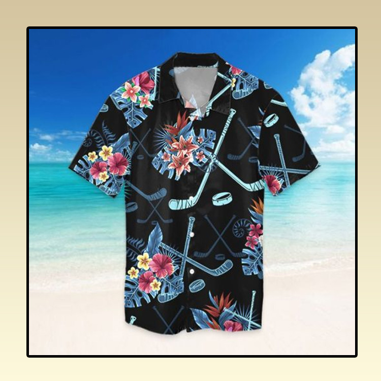 Tropical Hockey Hawaiian Shirt Tropical Hockey Hawaiian Shirt