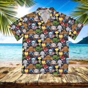 Tropical Marvel Characters Superhero Chibi Hawaiian Shirt