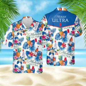 Tropical Michelob Ultra Beer Aloha Summer Party Hawaiian Shirt