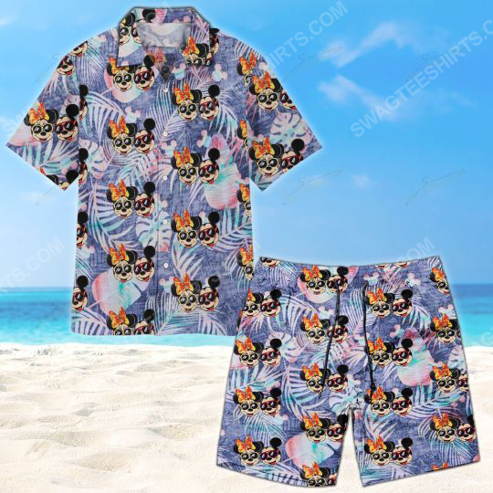 Tropical Mickey And Minnie Mouse Summer Vacation Hawaiian Shirt Tropical Mickey And Minnie Mouse Summer Vacation Hawaiian Shirt