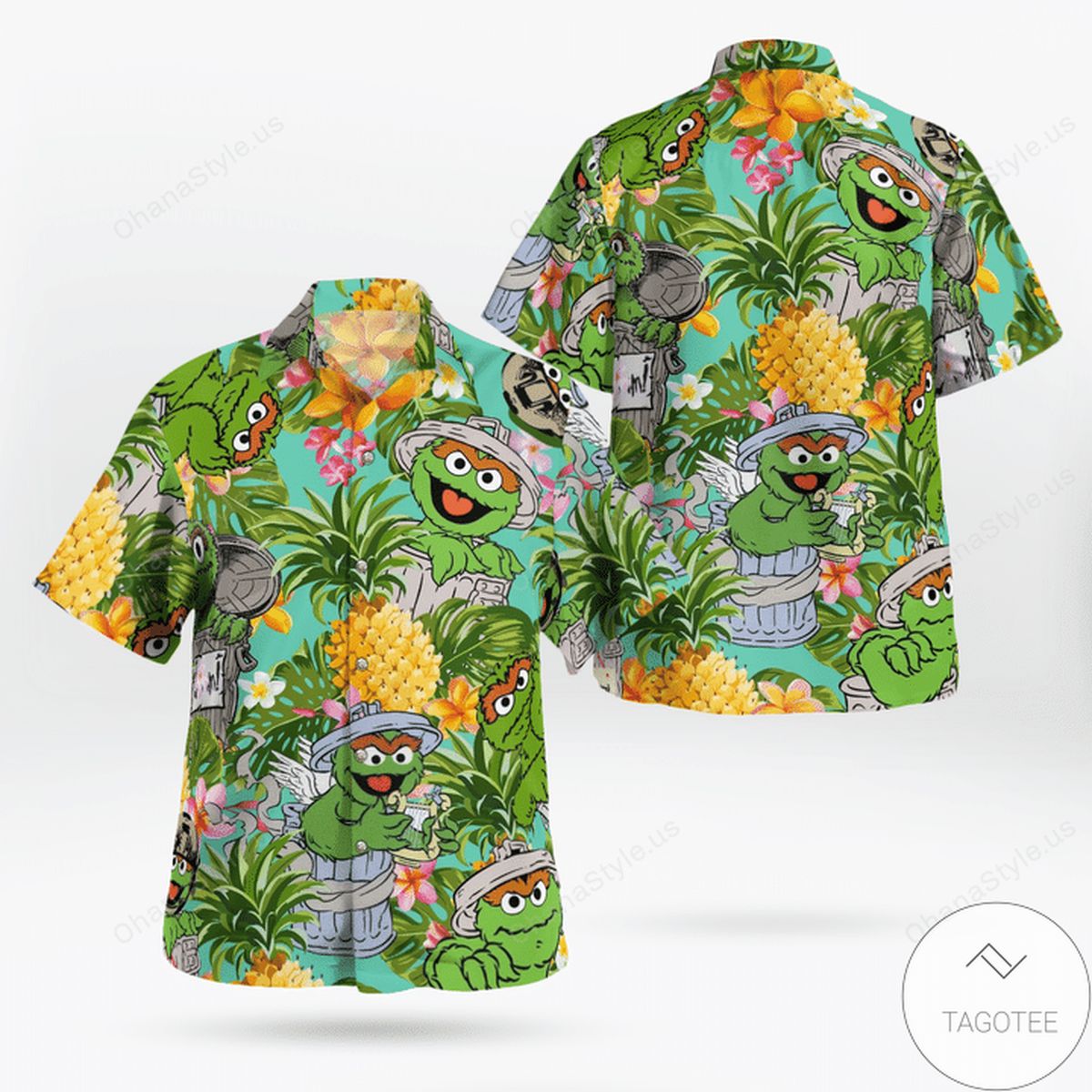 Tropical Oscar The Grouch Hawaiian Shirt Tropical Oscar The Grouch Hawaiian Shirt