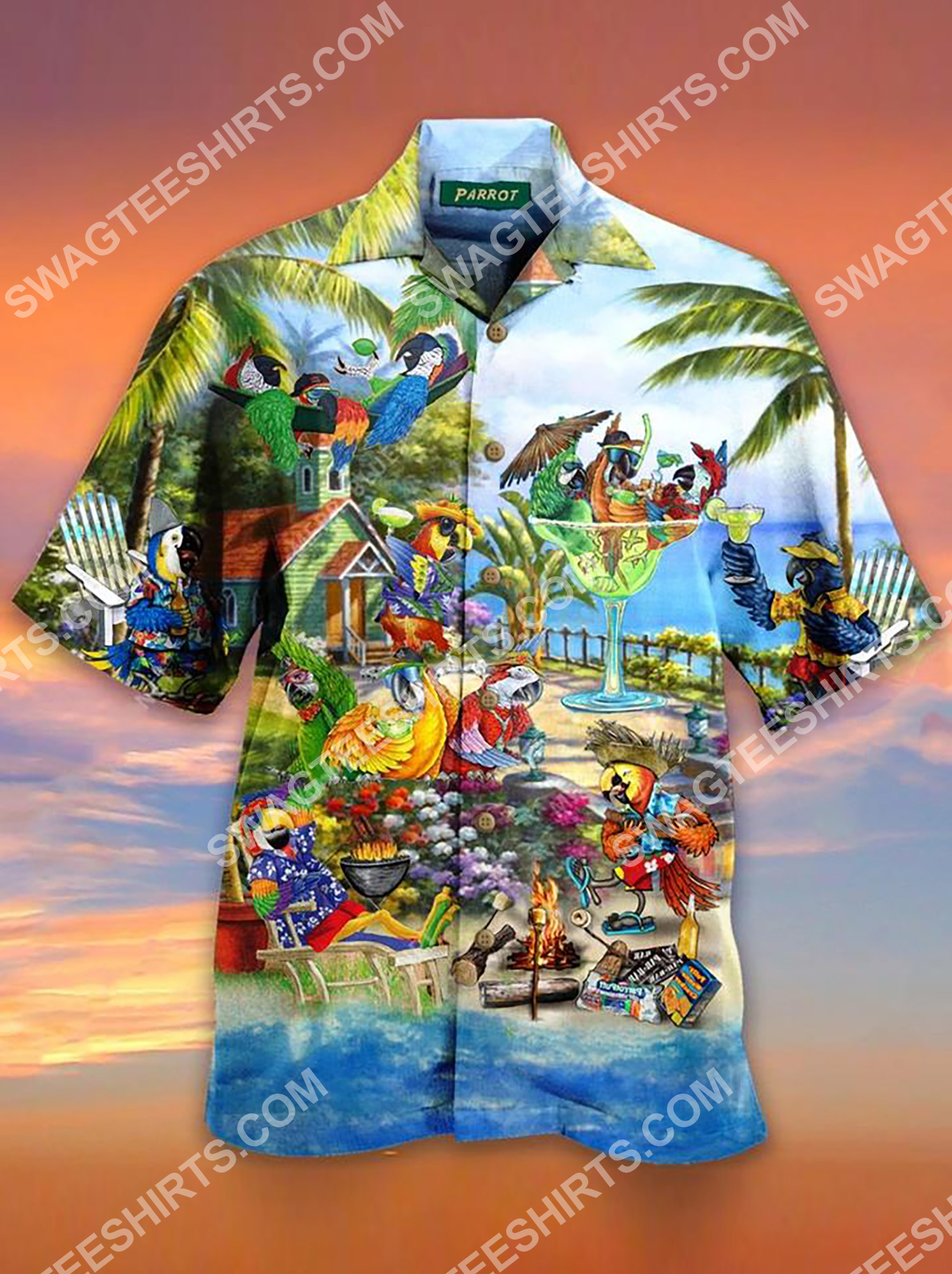Tropical Parrot Hawaii Beach All Over Printed Hawaiian Shirt Tropical Parrot Hawaii Beach All Over Printed Hawaiian Shirt