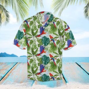 Tropical Parrot Hawaiian Shirt Summer Button Up