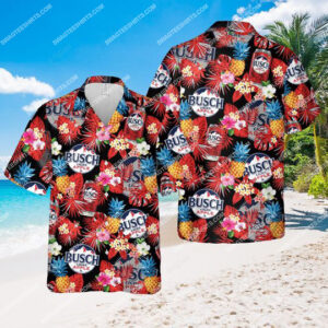 Tropical Pineapple And Busch Light Apple Beer All Over Print Hawaiian Shirt