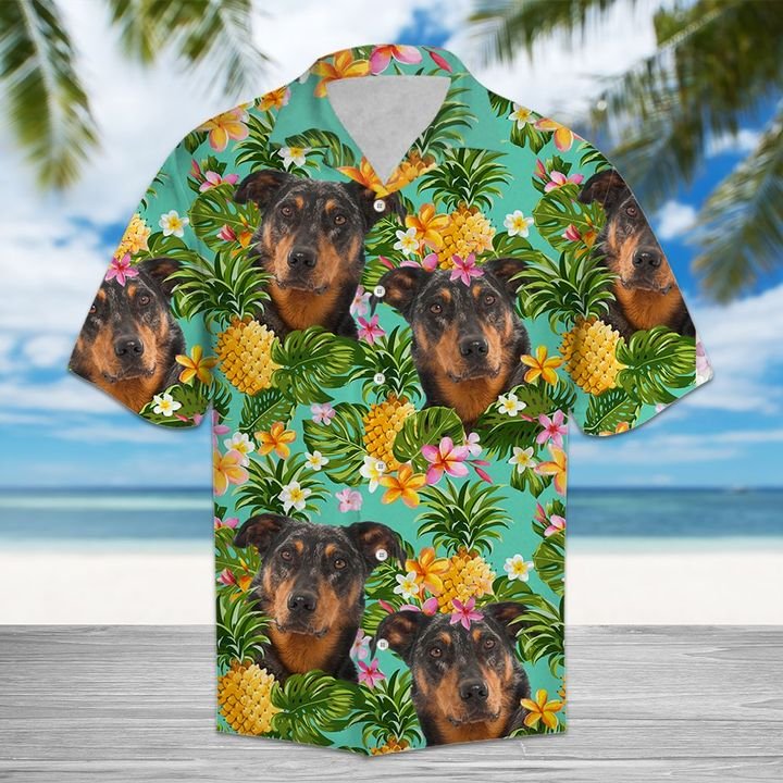 Tropical Pineapple Beauceron Hawaiian Shirt Summer Button Up Tropical Pineapple Beauceron Hawaiian Shirt Summer Button Up