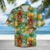 Tropical Pineapple Cocker Spaniel Hawaiian Shirt Summer Button Up