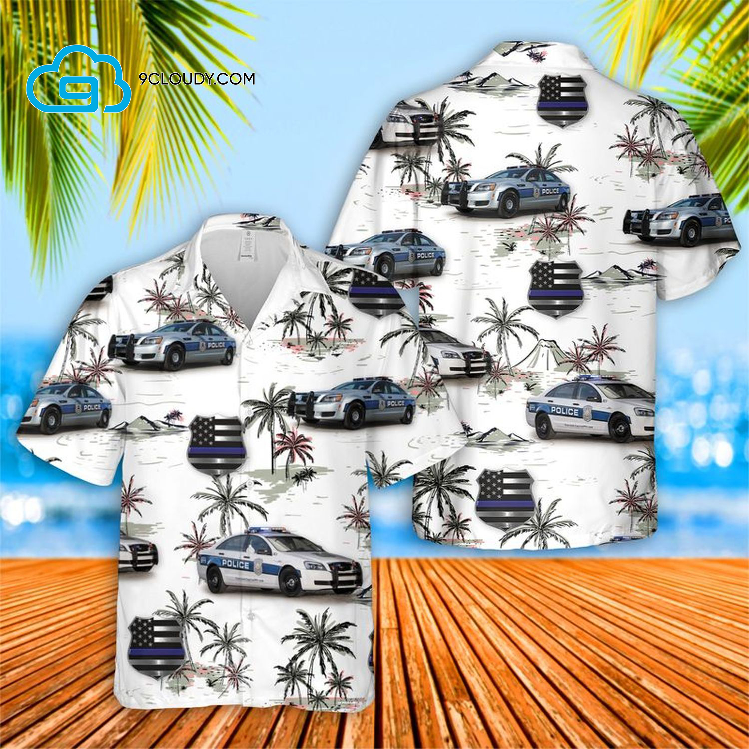 Tropical Police Car Full Print Hawaiian Shirt Tropical Police Car Full Print Hawaiian Shirt