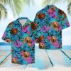 Tropical Redbone Coonhound Hawaiian Shirt Summer Button Up