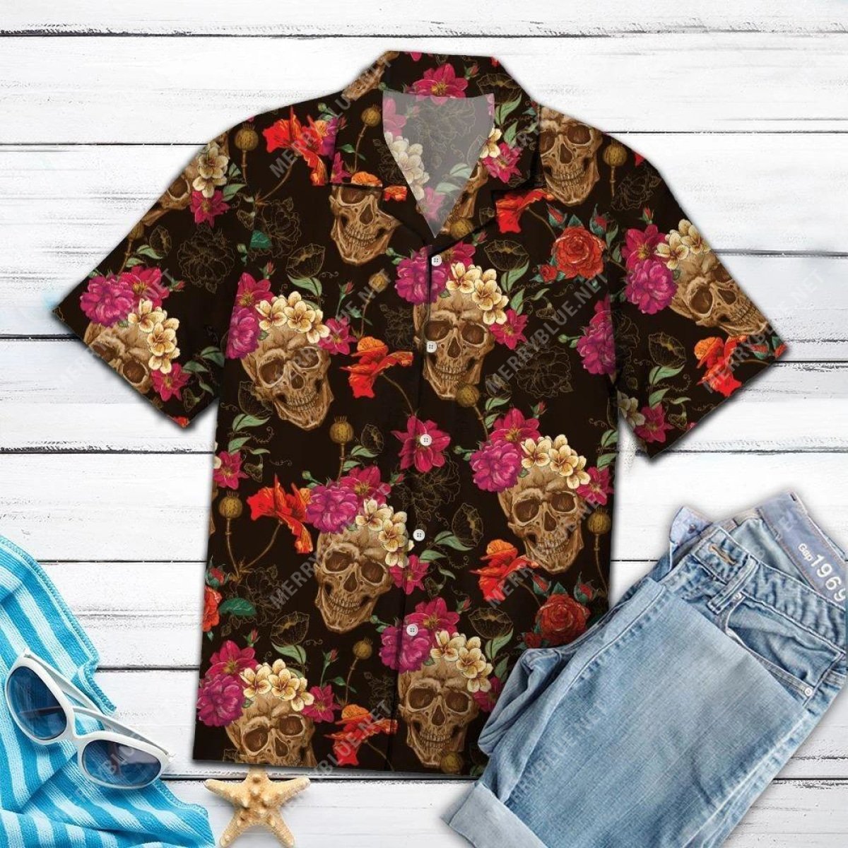 Tropical Skull All Over Printed Hawaiian Shirt Tropical Skull All Over Printed Hawaiian Shirt