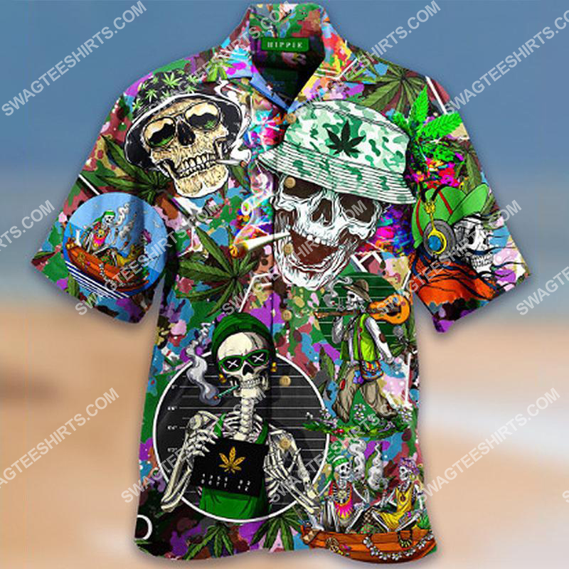 Tropical Skull And Weed All Over Printed Hawaiian Shirt Tropical Skull And Weed All Over Printed Hawaiian Shirt