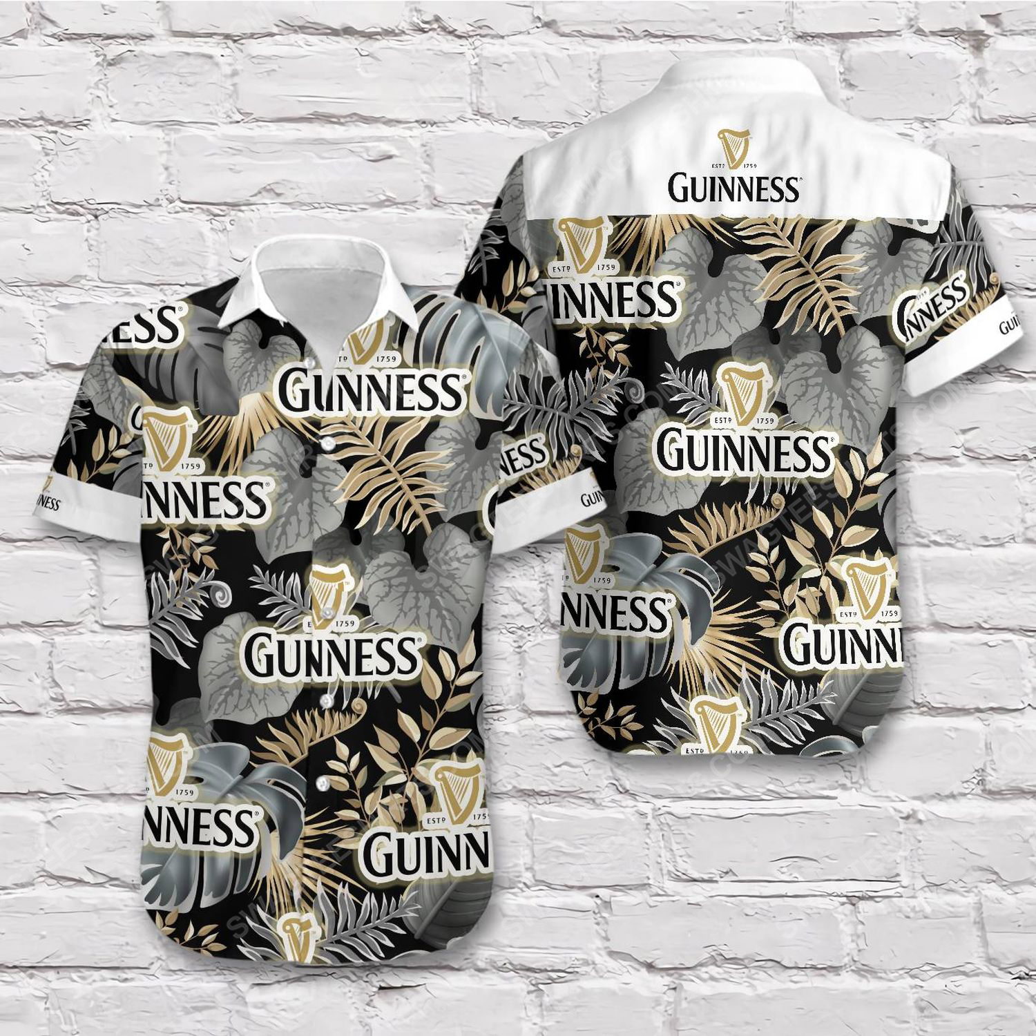 Tropical Summer Guinness Beer Short Sleeve Hawaiian Shirt Tropical Summer Guinness Beer Short Sleeve Hawaiian Shirt