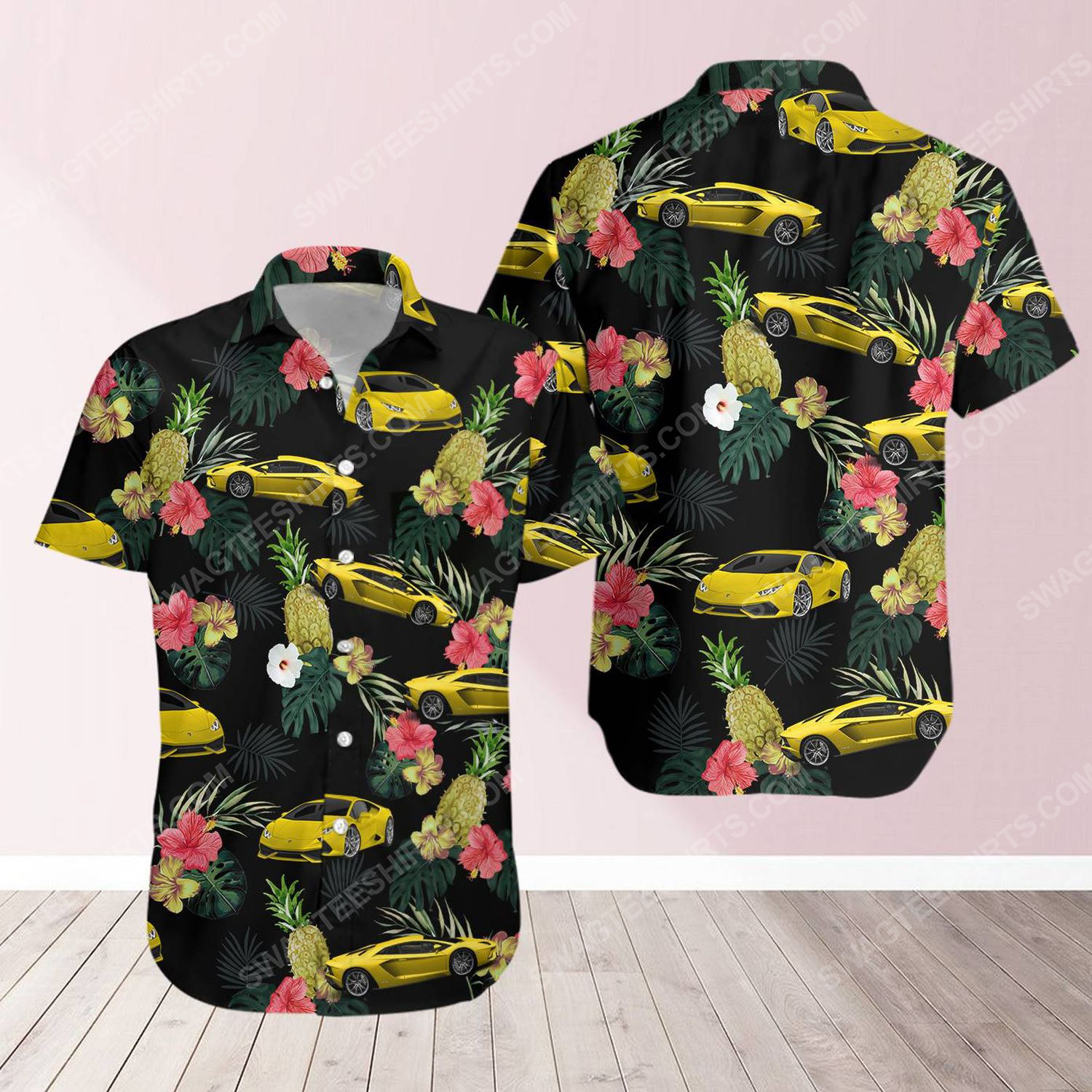 Tropical Summer Lamborghini Short Sleeve Hawaiian Shirt Tropical Summer Lamborghini Short Sleeve Hawaiian Shirt