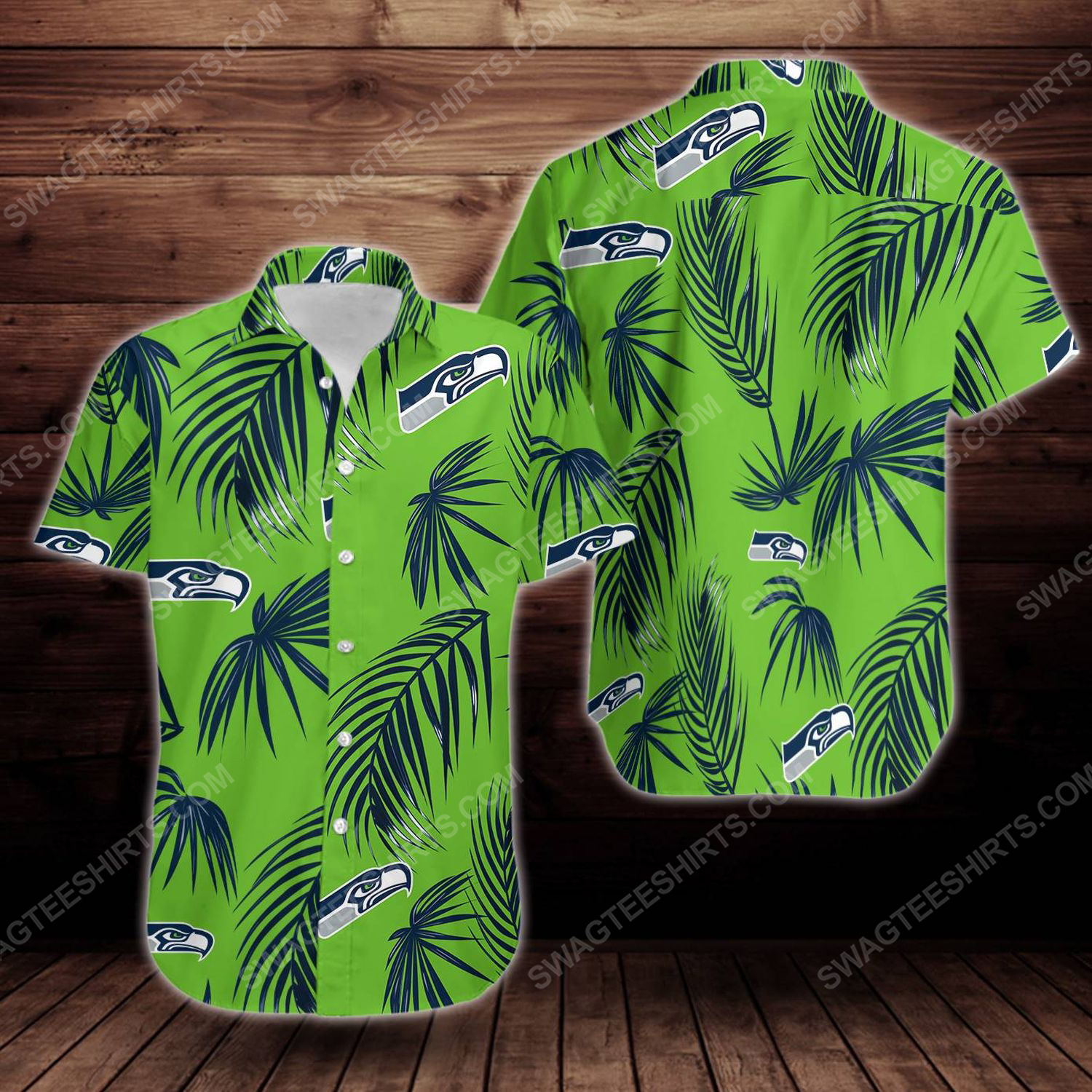 Tropical Summer Seattle Seahawks Short Sleeve Hawaiian Shirt Tropical Summer Seattle Seahawks Short Sleeve Hawaiian Shirt