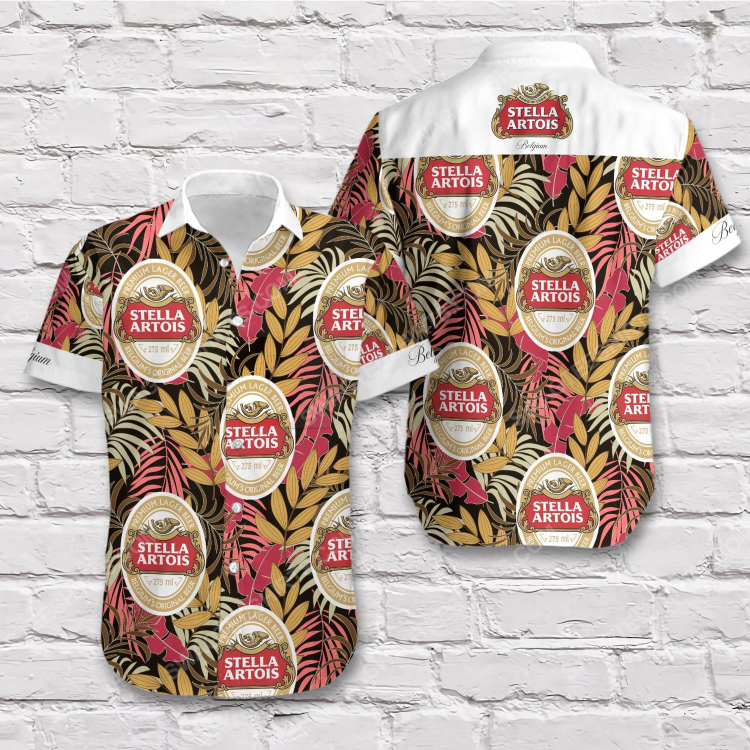 Tropical Summer Stella Artois Beer Short Sleeve Hawaiian Shirt Tropical Summer Stella Artois Beer Short Sleeve Hawaiian Shirt