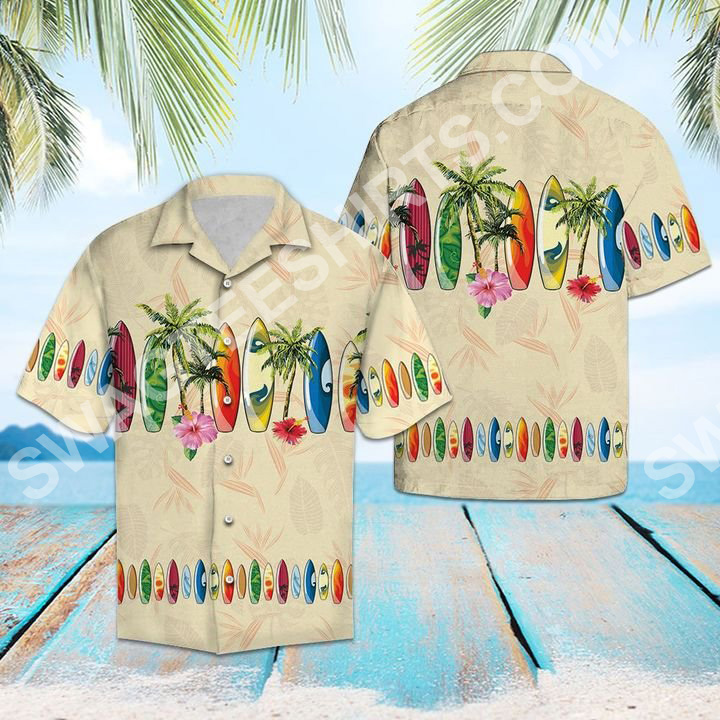 Tropical Surfboard All Over Printed Hawaiian Shirt Tropical Surfboard All Over Printed Hawaiian Shirt