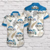 Tropical Vibe Busch Beer Blue Short Sleeve Hawaiian Shirt