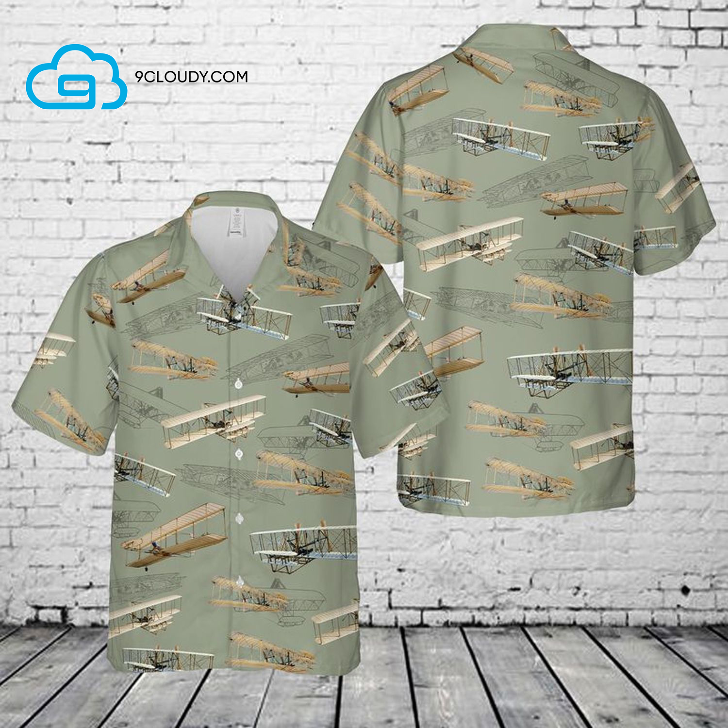 Tropical Wright Flyer Full Print Hawaiian Shirt Tropical Wright Flyer Full Print Hawaiian Shirt