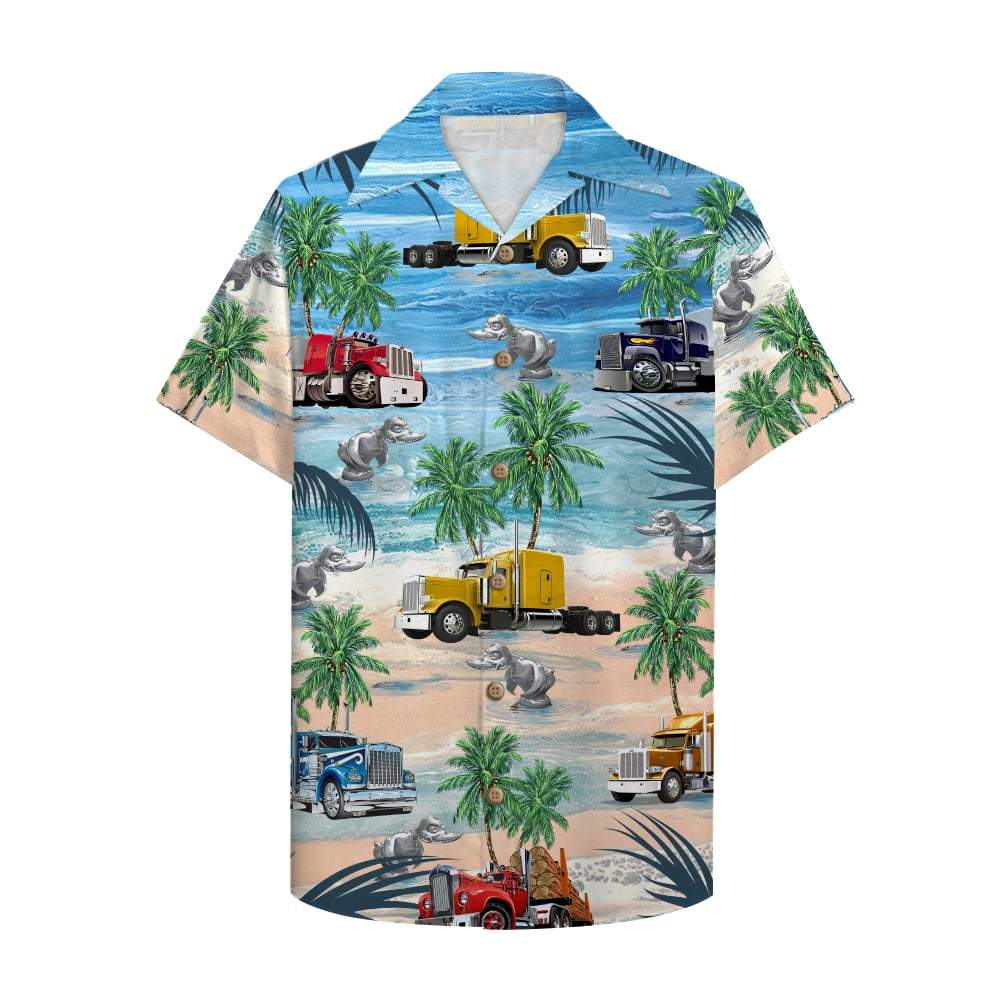 Trucker Semitruck Hawaiian Shirt Trucker Semitruck Hawaiian Shirt