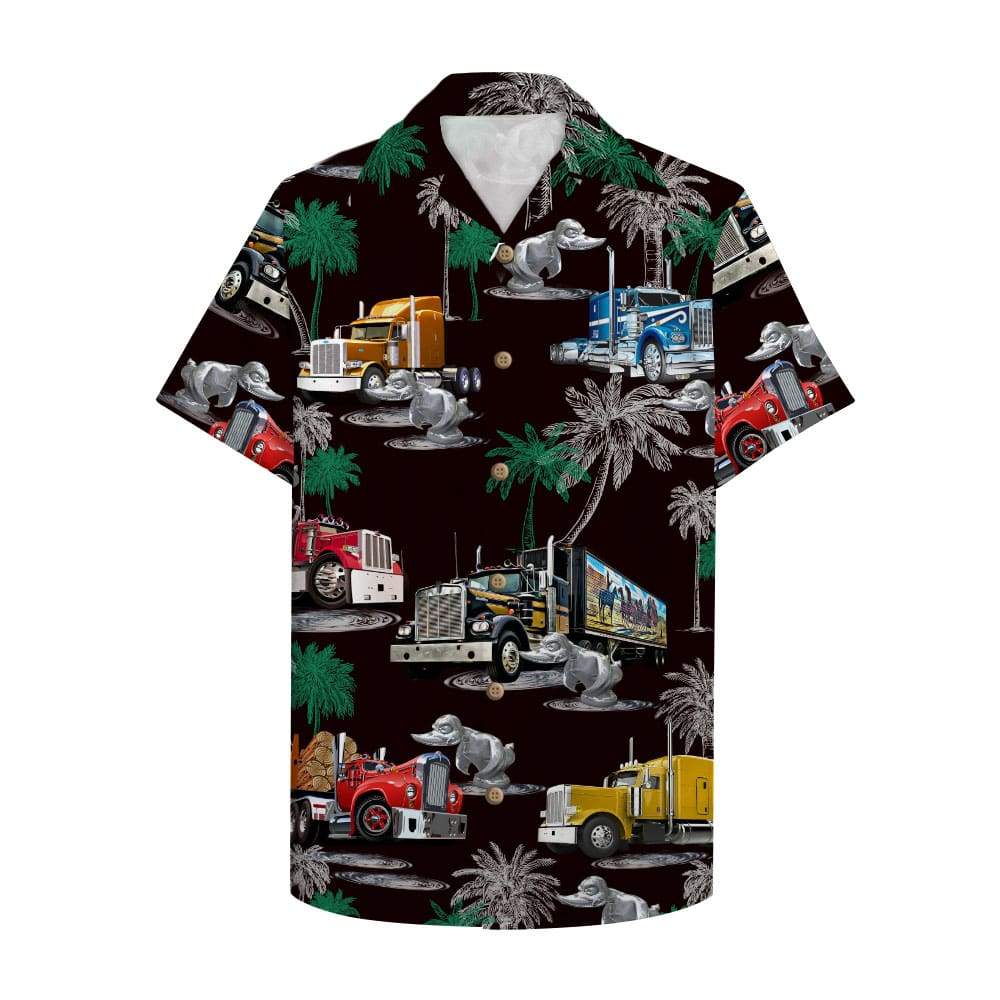 Trucker Truck Pattern Hawaiian Shirt Trucker Truck Pattern Hawaiian Shirt