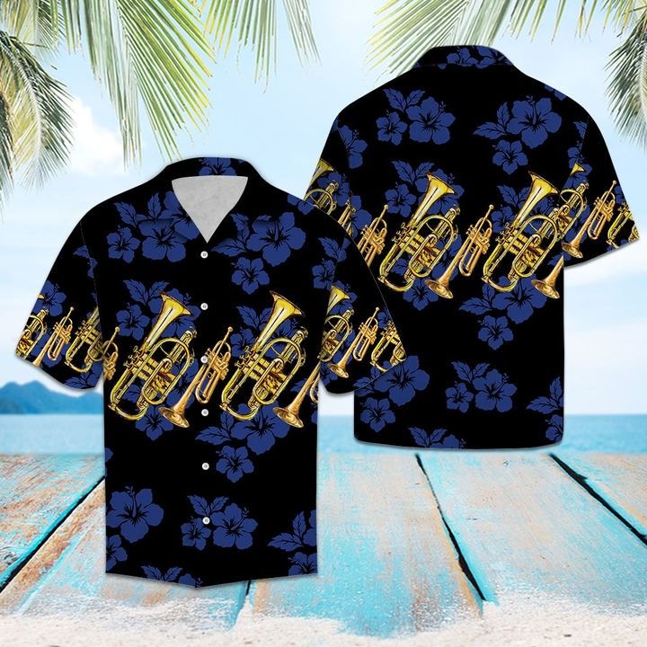 Trumpet For Hawaiian Shirt Summer Button Up Trumpet For Hawaiian Shirt Summer Button Up