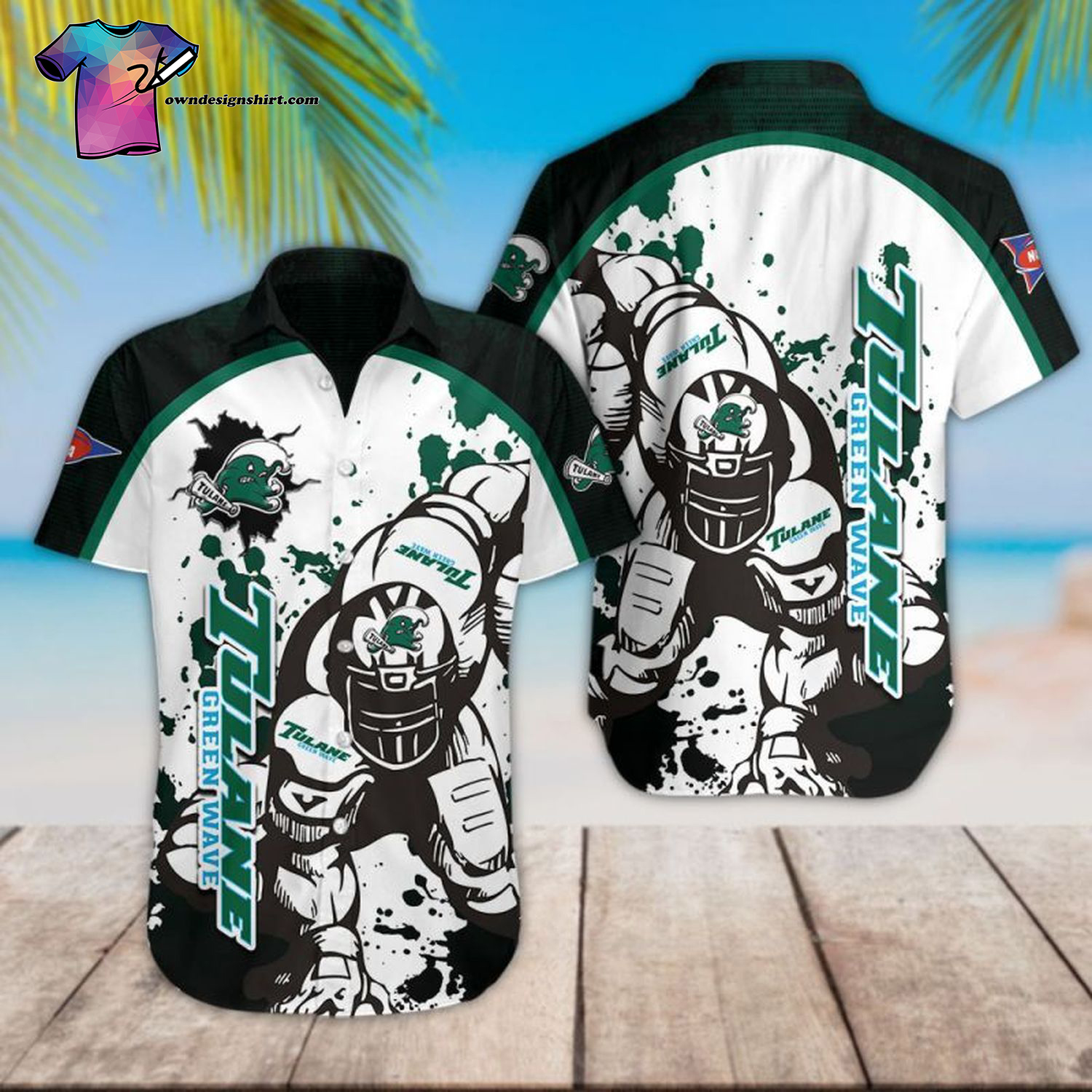 Tulane Green Wave Football Player Hawaiian Shirt Tulane Green Wave Football Player Hawaiian Shirt