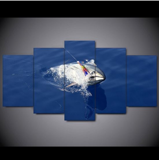 Tuna Fishing - Fishing 5 Panel Canvas Art Wall Decor Tuna Fishing - Fishing 5 Panel Canvas Art Wall Decor